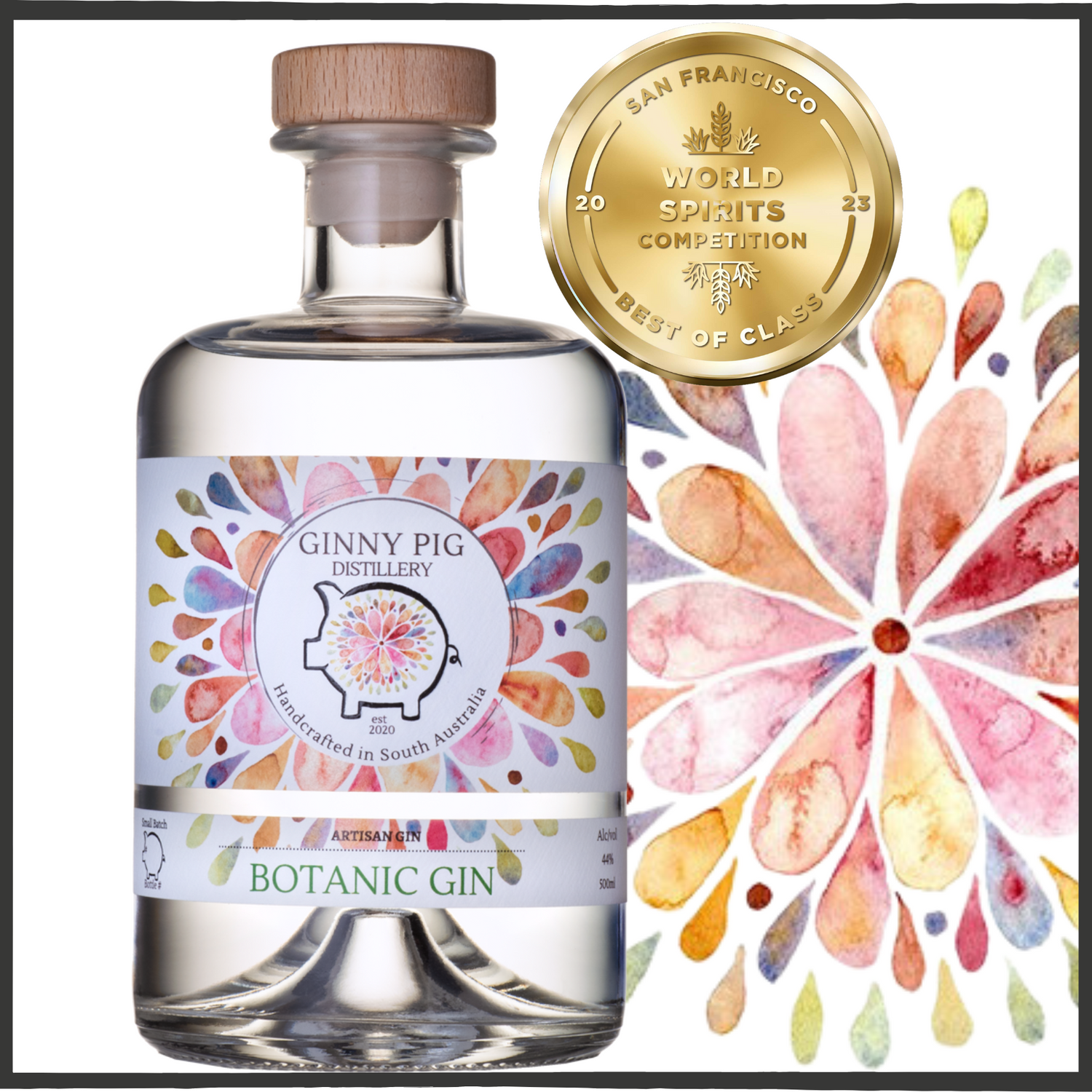 Image of Ginny Pig Botanic Gin with San Francisco Best in Class gold medal