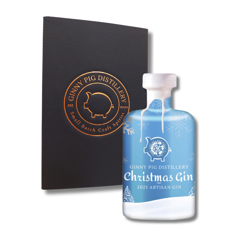 Ginny PIg Distillery Christms gin with gift box