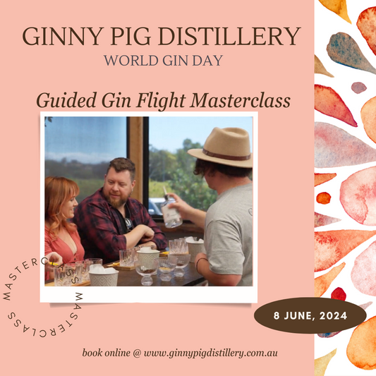 Ginny Pig Distillery  World gin day Gin masterclass advertising poster